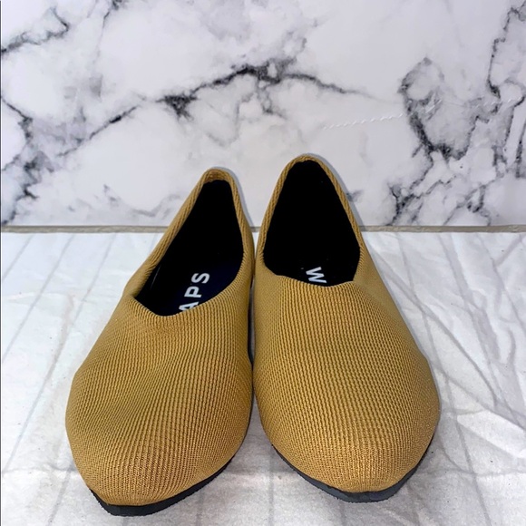 WAPS Women Camel Mustard Yellow Slip-On Flats, Cushioned Lightweight Flats,Size9 - Picture 5 of 11
